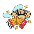 Vueltiao hat and accordion