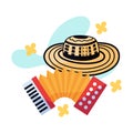 Vueltiao hat and accordion