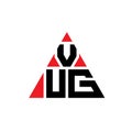 VUG triangle letter logo design with triangle shape. VUG triangle logo design monogram. VUG triangle vector logo template with red Royalty Free Stock Photo