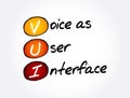 VUI - Voice as User Interface acronym, technology concept background Royalty Free Stock Photo