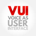 VUI - Voice as User Interface acronym, technology concept background Royalty Free Stock Photo