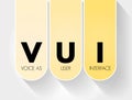 VUI - Voice as User Interface acronym, technology concept background Royalty Free Stock Photo