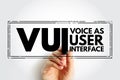 VUI - Voice as User Interface acronym text stamp, technology concept background Royalty Free Stock Photo