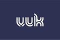 VUK Creative Unique Modern Letter Logo Design. Elegant Monogram Logo Design with Decorative Elements and Typography Royalty Free Stock Photo