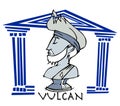 Vulcan, Greek God Cartoon