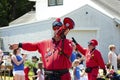 Vulcan Krewe Entertains Crowd at Mendota Parade Royalty Free Stock Photo