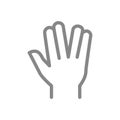 Vulcan salute line icon. Live long and prosper gesture symbol Royalty Free Stock Photo