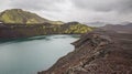 Vulcano crater with water in Iceland