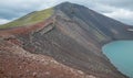 Vulcano crater with water in Iceland Royalty Free Stock Photo