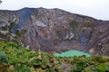 Vulcano Irazu with green lake Royalty Free Stock Photo