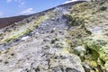 View from sulphurous fumaroles from the top of the island of Vulcano Royalty Free Stock Photo