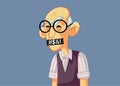 Grumpy Old Man Swearing and Cursing Vector Cartoon