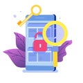 Vulnerability and bugs search, finding malware concept.