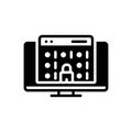 Black solid icon for Vulnerability, permeability and binary Royalty Free Stock Photo