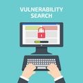 Vulnerability search decktop. Vulnerability search concept Royalty Free Stock Photo