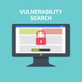 Vulnerability search decktop. Vulnerability search concept Royalty Free Stock Photo