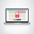 Vulnerability search. SEO optimization,web analytics, programmin process elements. Vector illustration Royalty Free Stock Photo
