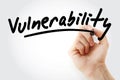 Vulnerability text with marker
