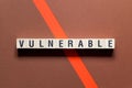 Vulnerable word concept on cubes Royalty Free Stock Photo
