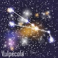 Vulpecula Constellation with Beautiful Bright Stars on the Background of Cosmic Sky Vector Illustration Royalty Free Stock Photo