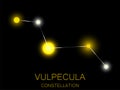 Vulpecula constellation. Bright yellow stars in the night sky. A cluster of stars in deep space, the universe. Vector illustration Royalty Free Stock Photo