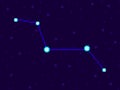 Vulpecula constellation in pixel art style. 8-bit stars in the night sky in retro video game style. Cluster of stars and galaxies Royalty Free Stock Photo
