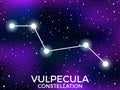 Vulpecula constellation. Starry night sky. Cluster of stars and galaxies. Deep space. Vector Royalty Free Stock Photo