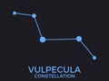 Vulpecula constellation. Stars in the night sky. Cluster of stars and galaxies. Constellation of blue on a black background. Royalty Free Stock Photo