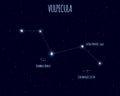 Vulpecula constellation, vector illustration with the names of basic stars Royalty Free Stock Photo