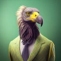 Vulture bird portrait fashion shoot Royalty Free Stock Photo