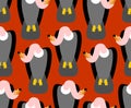 Vulture are birds of prey scavenger seamless pattern. Griffon