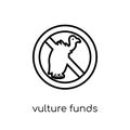 Vulture funds icon. Trendy modern flat linear vector Vulture fun