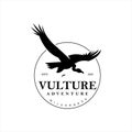 Vulture logo animal vector flying bird stamp