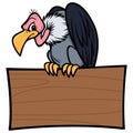 Vulture with Sign Royalty Free Stock Photo