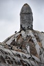 Vultures on the crumbling roof of Iglesia La Ermita. Barranco, Lima, Peru