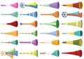 Vuvuzela icons set cartoon vector. South Africa Royalty Free Stock Photo