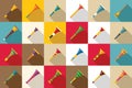 Vuvuzela icons set flat vector. South Africa horn Royalty Free Stock Photo