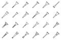 Vuvuzela icons set outline vector. South Africa horn