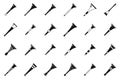 Vuvuzela icons set simple vector. South Africa horn Royalty Free Stock Photo