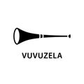 Vuvuzela silhouette icon. Black simple vector of sport trumpet