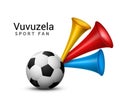 Vuvuzela trumpet football fan. Soccer vector sport play fan symbol with vuvuzela or trumpet design