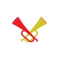 Vuvuzela trumpet football fan. Soccer vector sport play fan symbol with vuvuzela or trumpet design