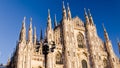 Vview of milan cathedral at synset Royalty Free Stock Photo