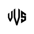 VVS letter logo design with polygon shape. VVS polygon and cube shape logo design. VVS hexagon vector logo template white and Royalty Free Stock Photo