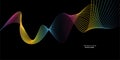 Modern Abstract sound wave, lines dynamic flowing colorful light isolated on black background, Vector illustration design element Royalty Free Stock Photo