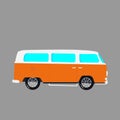 volksage VW Combi Flat Design vintage classic car Royalty Free Stock Photo