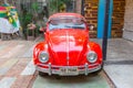 VW Beetle car in the Amphawa floating market Royalty Free Stock Photo
