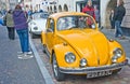 VW Beetle at Inverness car rally Royalty Free Stock Photo