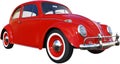 VW Bug, Red Volkswagen, Isolated, Retro Royalty Free Stock Photo
