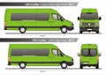 VW Crafter Extra LWB and LWB High Roof Autobus 2011 Blueprint Royalty Free Stock Photo